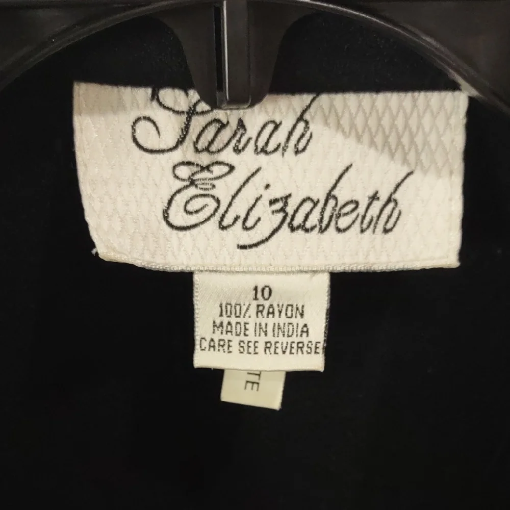 Sarah Elizabeth Black Short Sleeve Shirt with Embroidered Sleeves - Picture 8 of 17